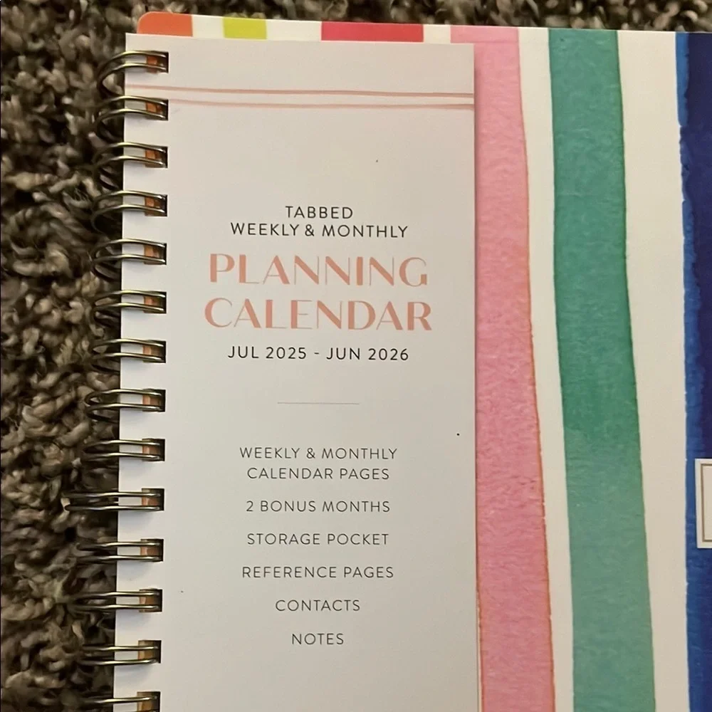 Blue Sky Multicolor Striped Planner